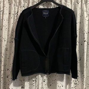 Madewell black fleece zip up jacket